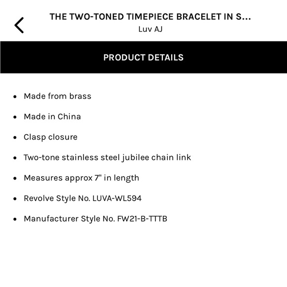 ✨Luv AJ - The Two-Toned Timepiece Bracelet - NEVER WORN ✨ - Picture 7 of 8